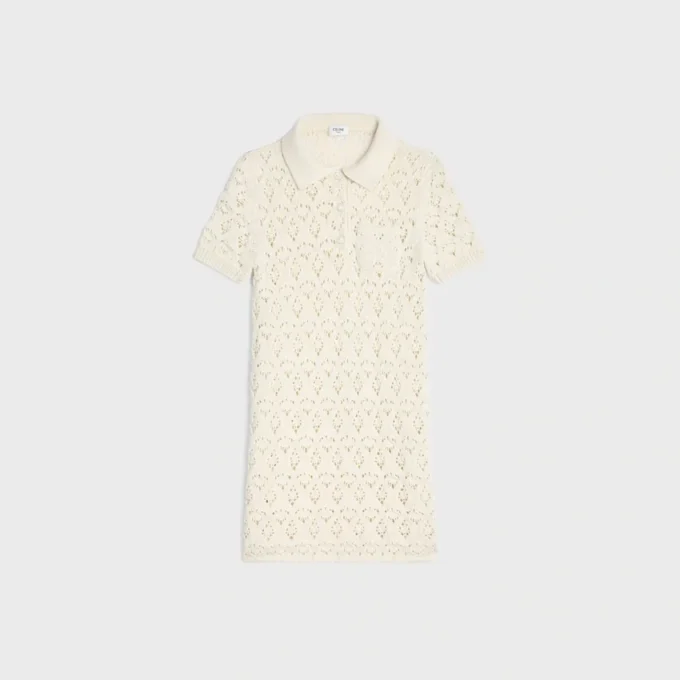 Mini Dress in Cotton Pointelle