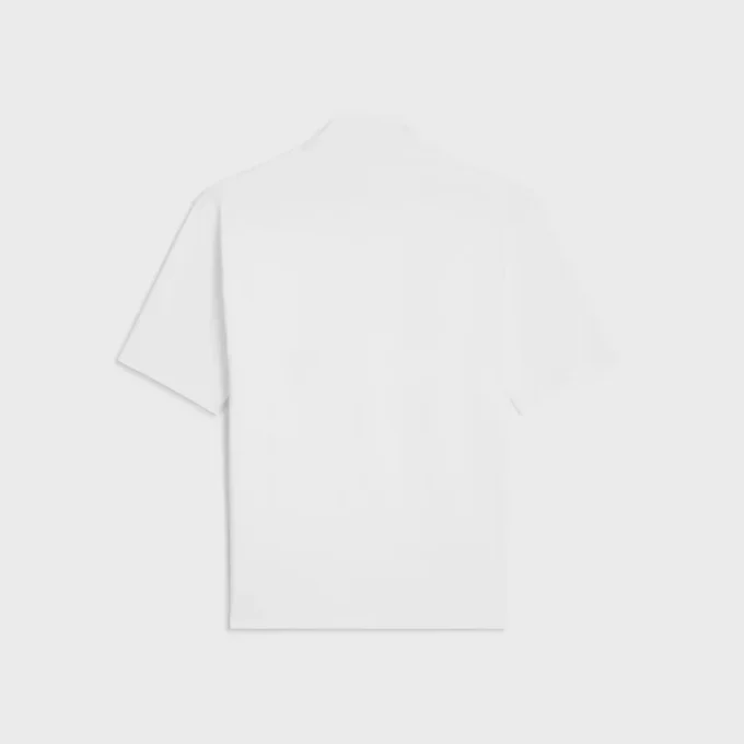 Mock Neck T-Shirt in Cotton Jersey