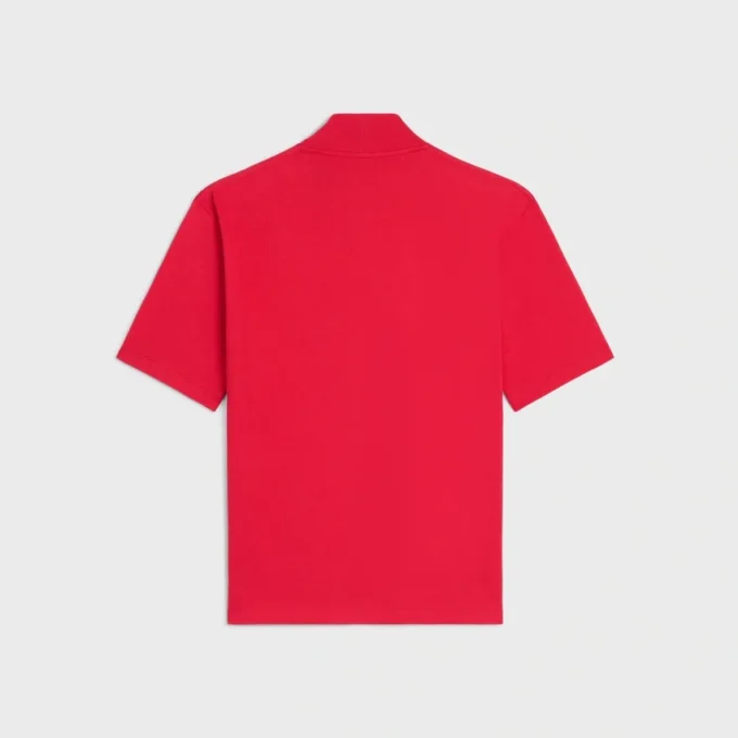 Mock Neck T-Shirt in Cotton Jersey