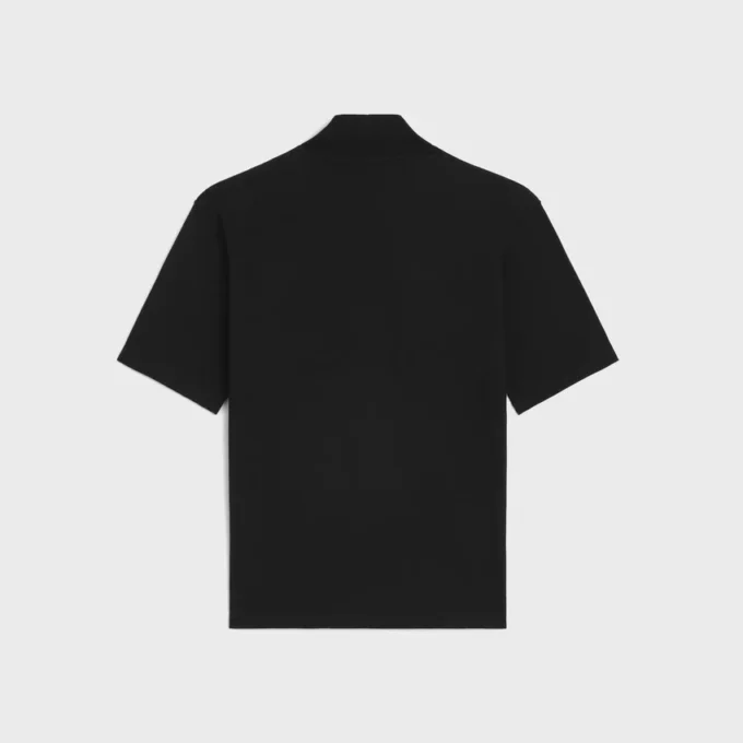 Mock Neck T-Shirt in Cotton Jersey