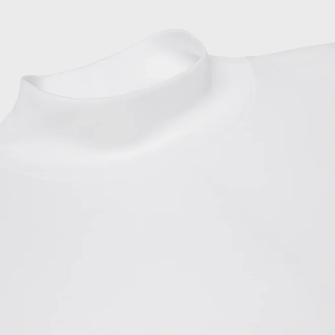 Mock Neck T-Shirt in Cotton Jersey