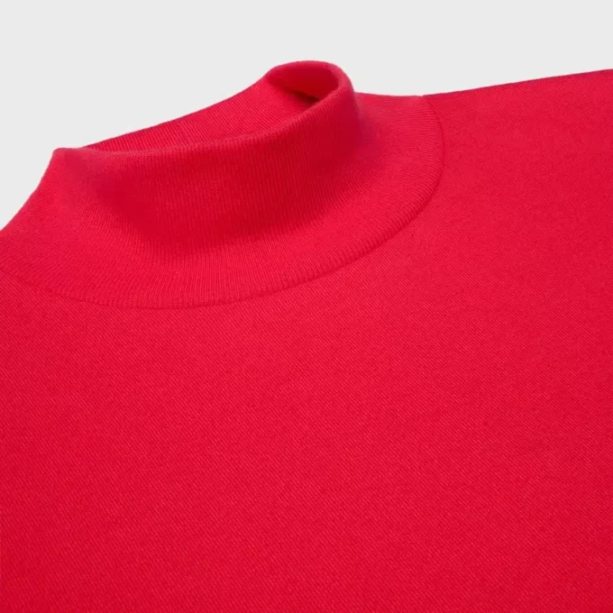 Mock Neck T-Shirt in Cotton Jersey