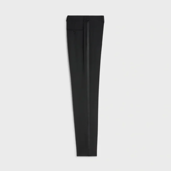 Pantalon Classique Tux in Grain De Poudre Wool