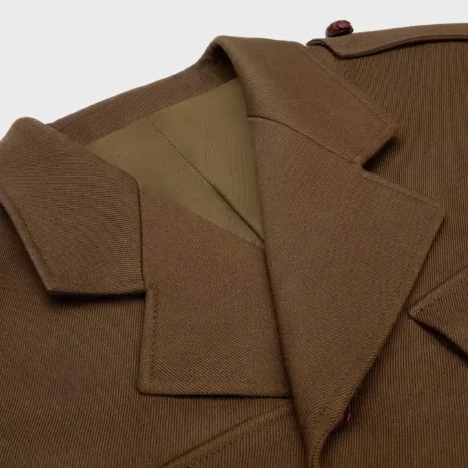 Peplum Jacket in Diagonal Wool