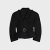 Peplum Jacket in Wool Gabardine