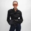 Peplum Jacket in Wool Gabardine