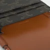 Phone Pouch with Flap in Triomphe Canvas and Calfskin