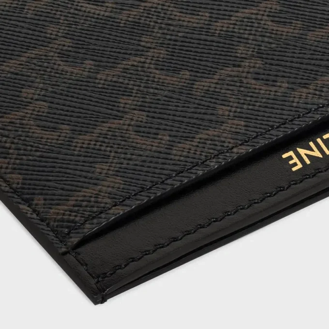 Plain Card Holder in Triomphe Canvas and Calfskin