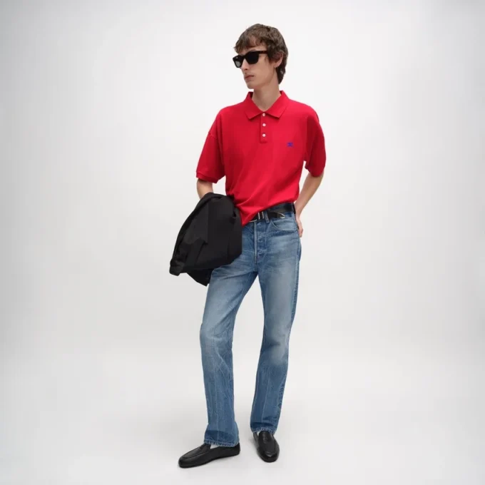 Polo Shirt in Pique Cotton Jersey