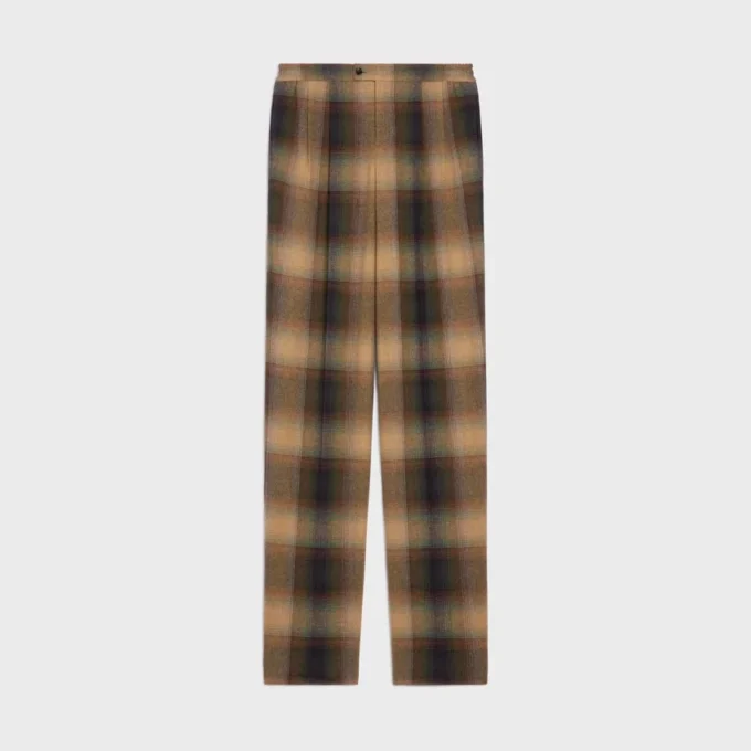 Pyjama Trousers  in Checked Wool