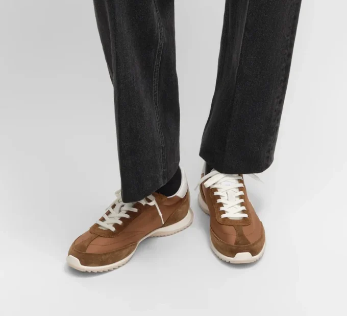 Racer Sneaker in Nylon, Suede Calfskin and Calfskin