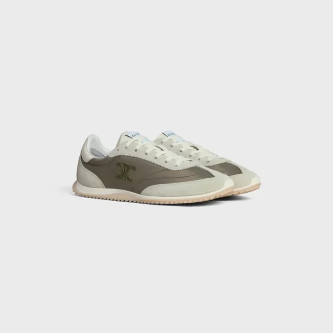 Racer Sneaker in Nylon, Suede Calfskin and Calfskin Racer Sneaker in Nylon, Suede Calfskin and Calfskin