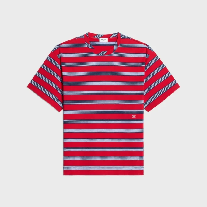 Regular T-Shirt in Striped Cotton Jersey
