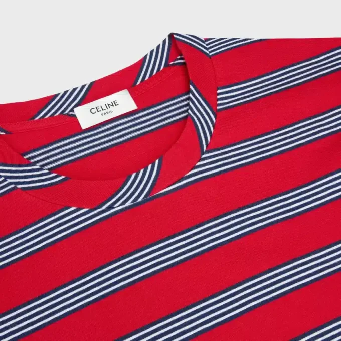 Regular T-Shirt in Striped Cotton Jersey