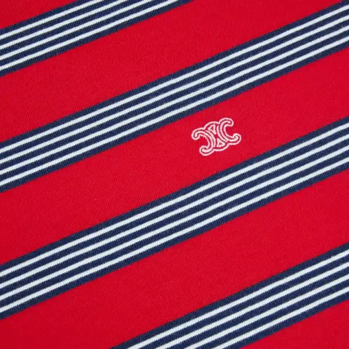 Regular T-Shirt in Striped Cotton Jersey