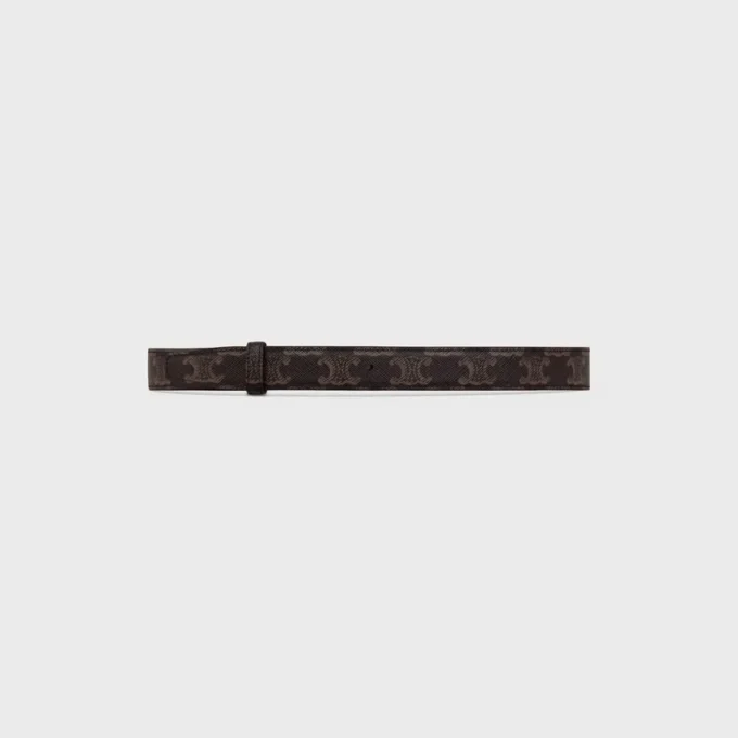 Reversible Strap 25Mm in Taurillon Leather and Triomphe Canvas