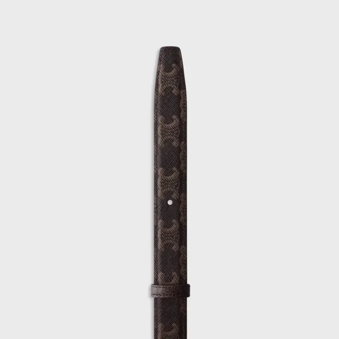 Reversible Strap 25Mm in Taurillon Leather and Triomphe Canvas