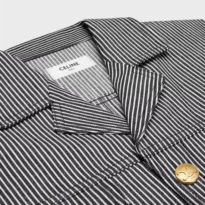 Safari Jacket in Hickory Striped Cotton