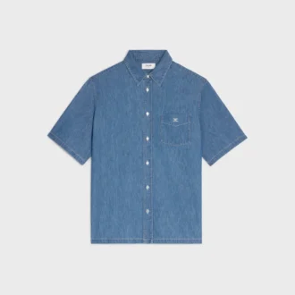 Short-Sleeved Shirt in Cotton Denim Short-Sleeved Shirt in Cotton Denim