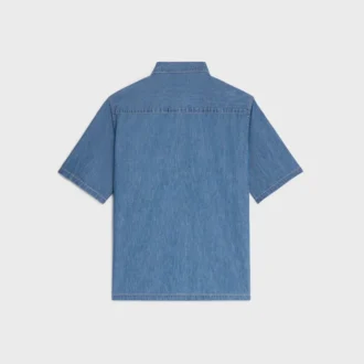 Short-Sleeved Shirt in Cotton Denim Short-Sleeved Shirt in Cotton Denim