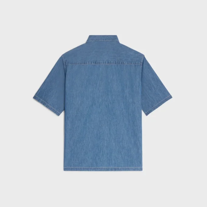 Short-Sleeved Shirt in Cotton Denim