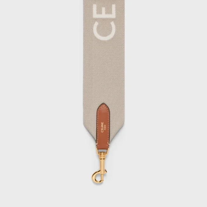 Short Strap in Wool with Celine Jacquard with Gold Finishing