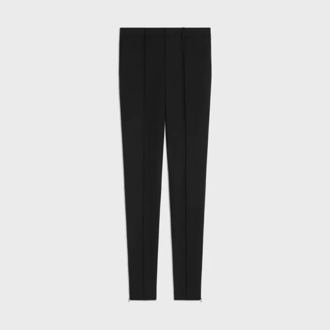 Slim Trousers in Stretch Wool Gabardine