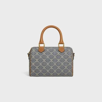 Small Boston in Triomphe Jacquard and Calfskin