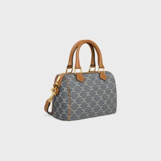 Small Boston in Triomphe Jacquard and Calfskin