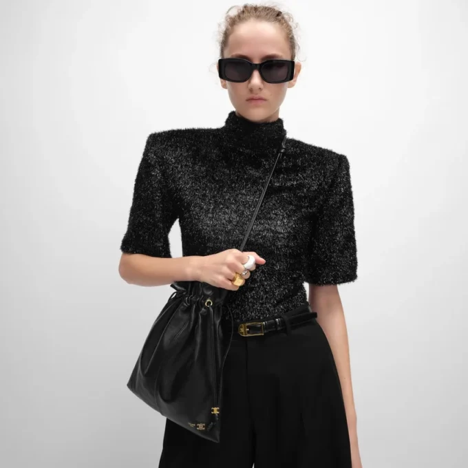 Small Crystal Pouch in Lambskin