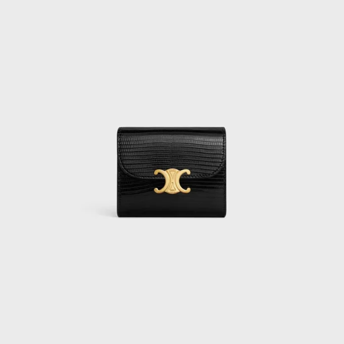 Small Flap Wallet Triomphe in Lizard