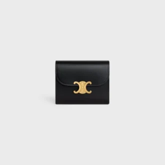 Small Flap Wallet Triomphe in Shiny Calfskin Small Flap Wallet Triomphe in Shiny Calfskin