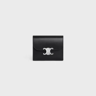 Small Flap Wallet Triomphe in Shiny Calfskin Small Flap Wallet Triomphe in Shiny Calfskin