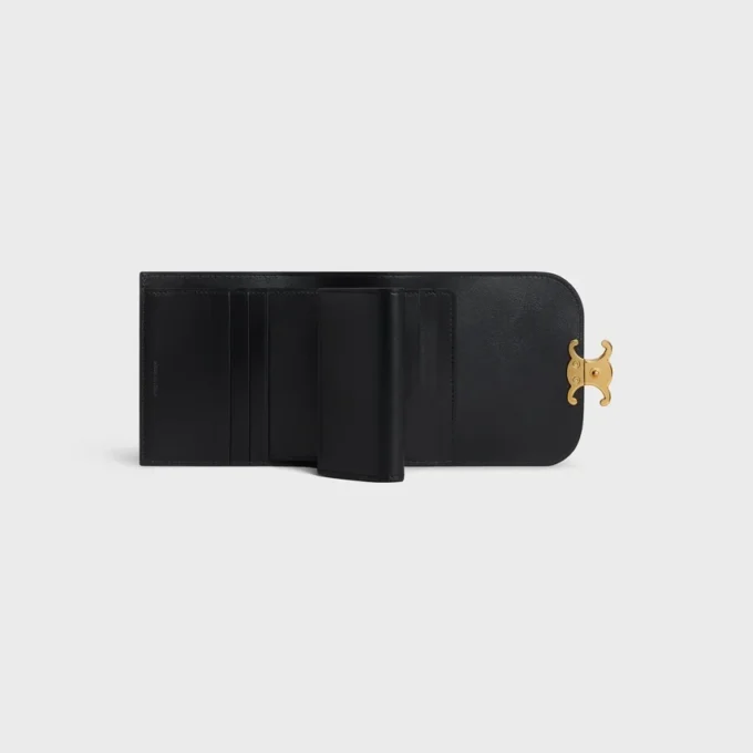 Small Flap Wallet Triomphe in Shiny Calfskin