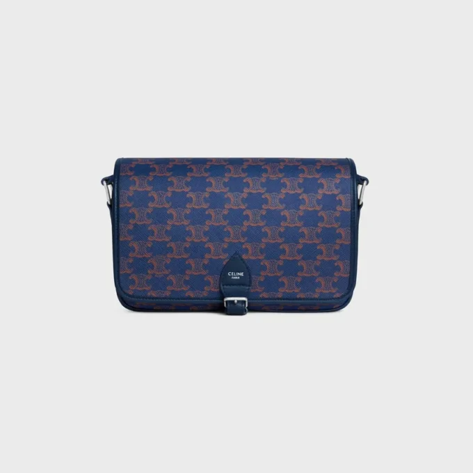 Small Folco Messenger in Triomphe Canvas and Calfskin