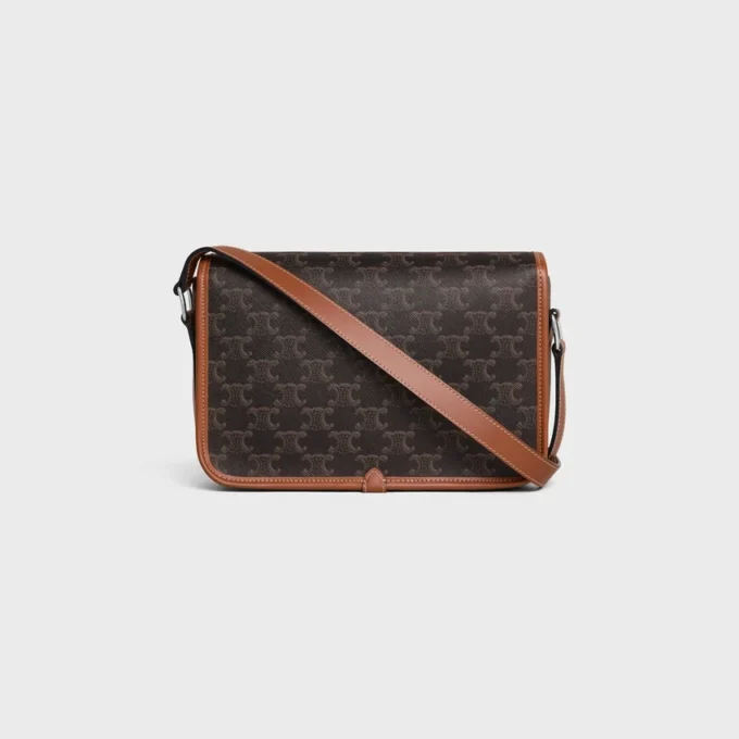 Small Folco Messenger in Triomphe Canvas and Calfskin