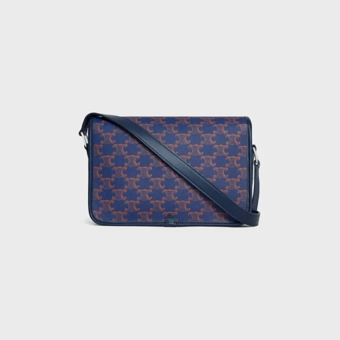 Small Folco Messenger in Triomphe Canvas and Calfskin