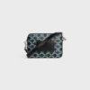 Small Messenger Bag in Striped Triomphe Canvas and Calfskin