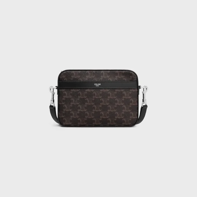 Small Messenger Bag in Triomphe Canvas and Calfskin