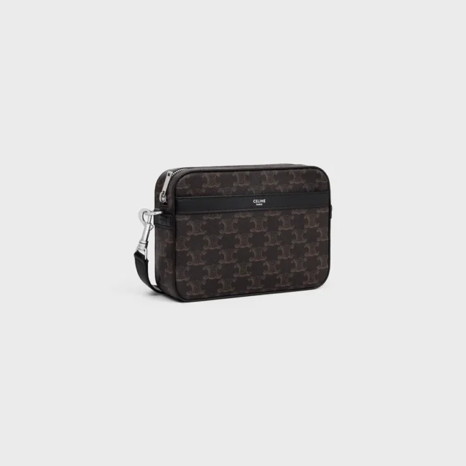 Small Messenger Bag in Triomphe Canvas and Calfskin