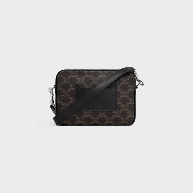 Small Messenger Bag in Triomphe Canvas and Calfskin