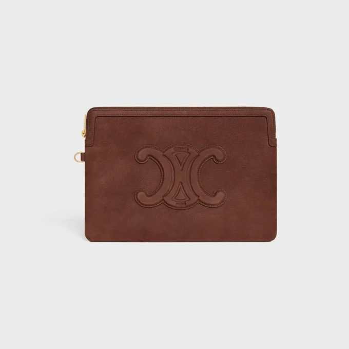 Small Pouch with Strap Cuir Triomphe in Grained Calfskin