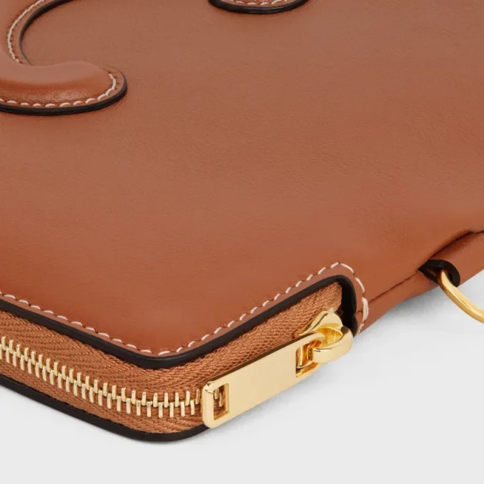 Small Pouch with Strap Cuir Triomphe in Smooth Calfskin