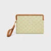 Small Pouch with Strap Cuir Triomphe in Toile Triomphe Et Veau