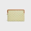 Small Pouch with Strap Cuir Triomphe in Toile Triomphe Et Veau