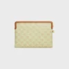 Small Pouch with Strap Cuir Triomphe in Toile Triomphe Et Veau