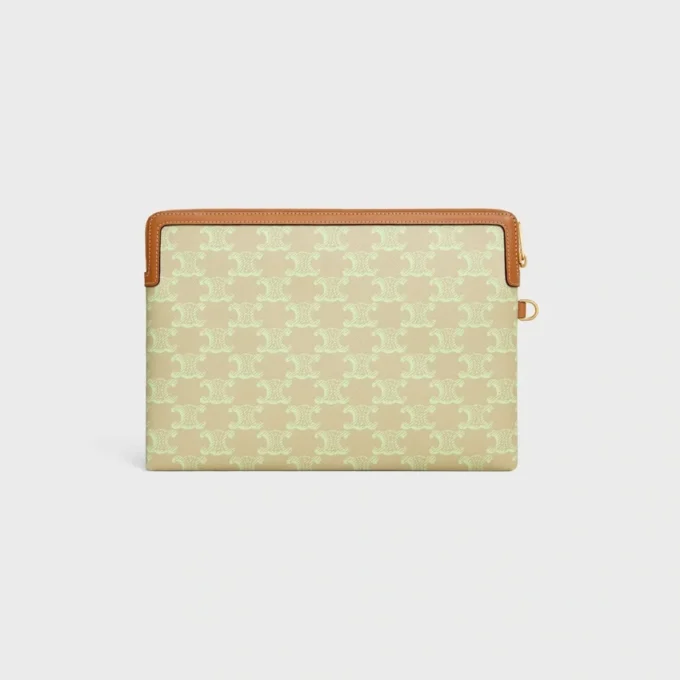 Small Pouch with Strap Cuir Triomphe in Toile Triomphe Et Veau