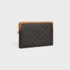 Small Pouch with Strap Cuir Triomphe in Triomphe Canvas and Calfskin