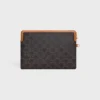 Small Pouch with Strap Cuir Triomphe in Triomphe Canvas and Calfskin