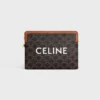 Small Pouch with Strap Cuir Triomphe in Triomphe Canvas with Celine Print